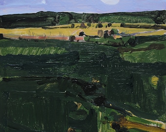 Assiniboine Approach, Original Canadian Landscape  Painting on Panel, 8 x 8 Inches, Stooshinoff