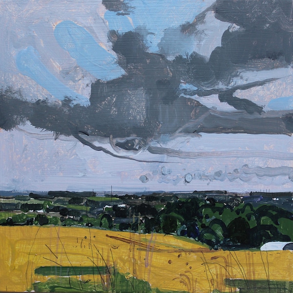 Lake Ontario Landscape Painting: Original Canadian Art, 8x8