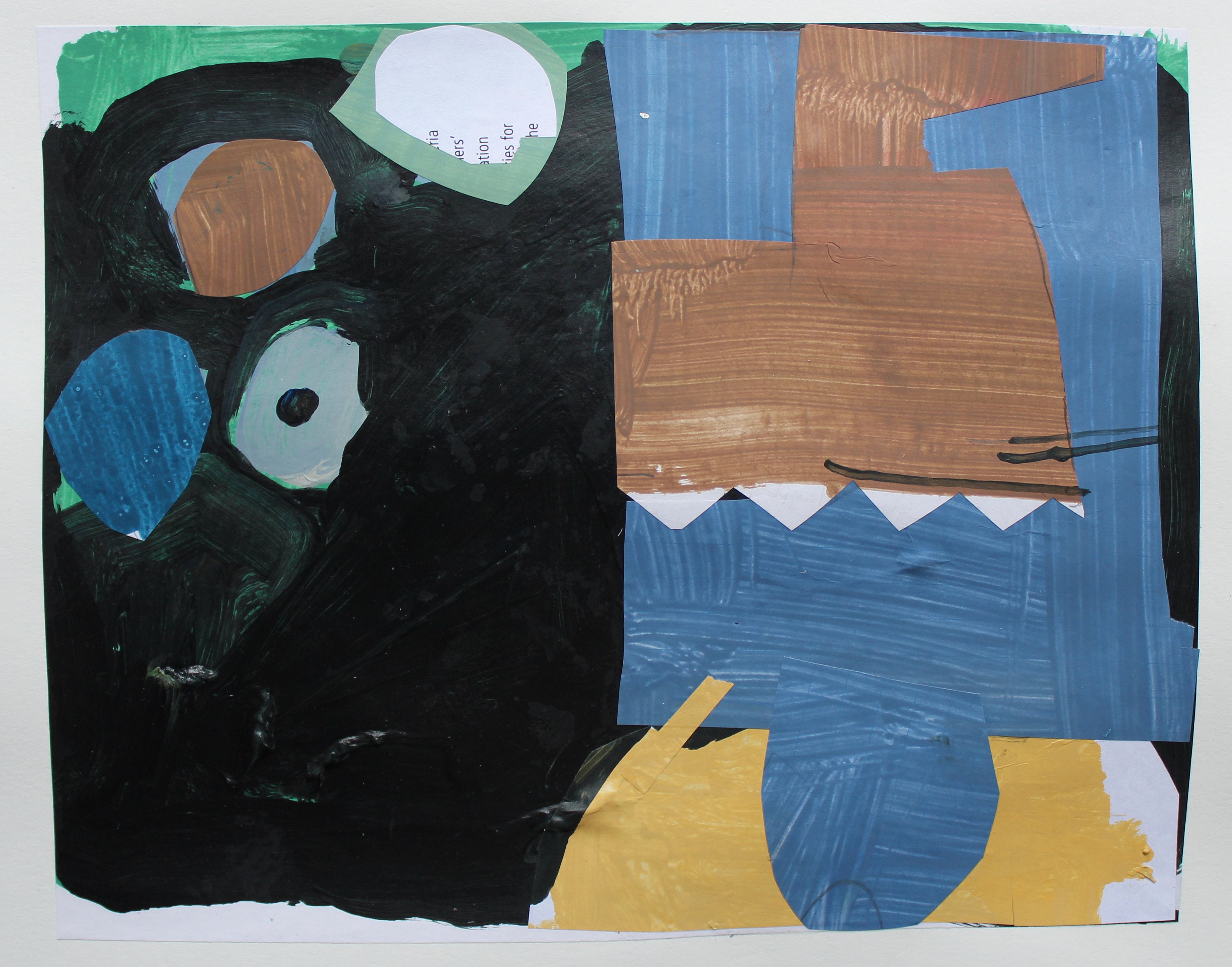 Beggars Would Ride, Original Abstract Collage Painting on Paper, Free Shipping, Stooshinoff