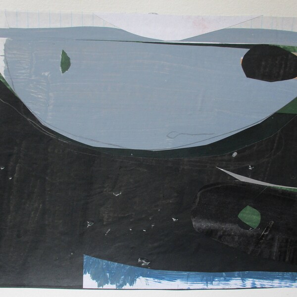 Came Upon, Acrylic Collage Abstract Painting on Paper, Stooshinoff