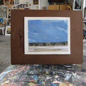 April 6, Bobby's Field, Original Spring Landscape Collage Painting on Paper, Stooshinoff image 3
