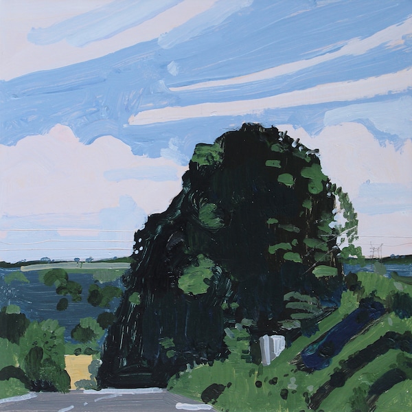 Hill Crest, Original Canadian Landscape  Painting on Panel, 8 x 8 Inches, Stooshinoff
