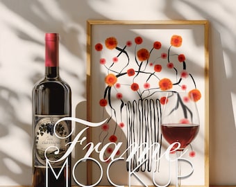 Mockup de Moldura Vertical Mockup de Moldura de Madeira Fina Mockup de Moldura Detalhada de Close Up Mockup de Portret Mockup Elegante Modelo de Mockup do Photoshop Photopia