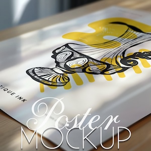 Vertikal Poster Mockup Nahaufnahme Detail Mockup Minimal Interior Mockup Portret Horizontale MockUp DIN A Ratio PSD Photoshop Photopea Vorlage