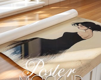 Vertical Poster Mockup Close Up Detail Mockup Reflections Minimal Interior Mockup Portret Horizontal Mock Up DIN A PSD Photoshop Photopea