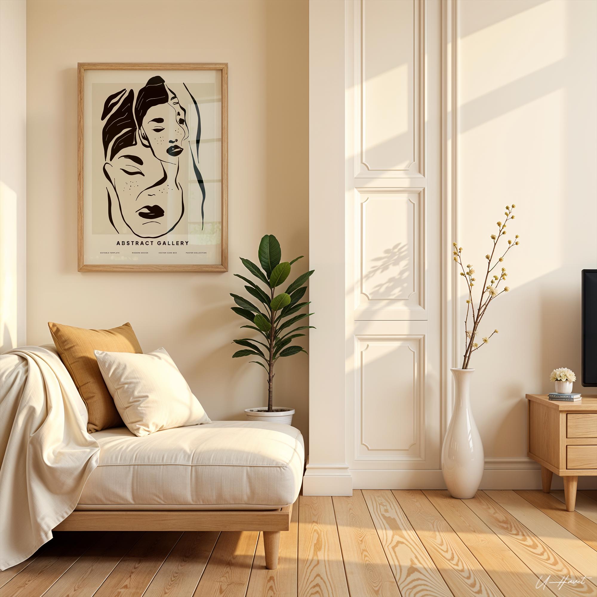 Vertical Frame Mockup Wood Frame Modern Print Poster Mockup Photoshop Mock  Up Minimal Neutral Aesthetic DIN A Frame Template Art and Prints, image size:2000x2000