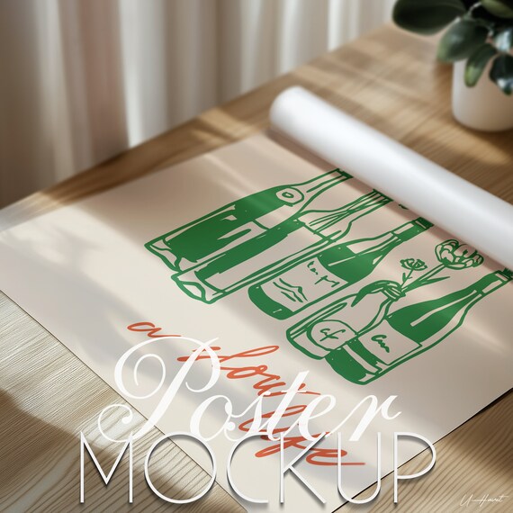 Vertical Poster Mockup Close Up Detail Mockup Minimal Interior Mockup Portret Horizontal Mock Up DIN A Ratio PSD Photoshop Photopea Template