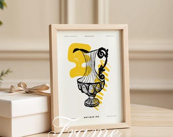 Vertical Frame Mockup Close Up Detail Mockup Art Poster Mockup Wood Frame Elegant Aesthetic Portret Mockup DIN A Photoshop Photopea Template