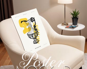 Vertical Poster Mockup Close Up Detail Mockup Minimal Interior Mockup Portret Horizontal Mock Up DIN A Ratio PSD Photoshop Photopea Template