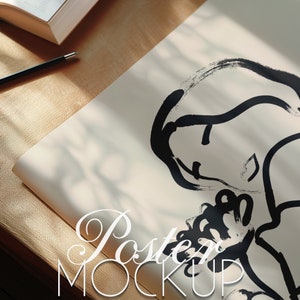 Poster Mockup Close Up Dettaglio Mockup Minimal Interior DIN A Ratio PSD Photoshop Photopea Template Orizzontale Verticale Poster Mock Up