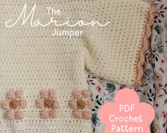 The Marion Jumper PDF PATTERN ONLY | Crochet jumper pattern, crochet sweatshirt, made to measure
