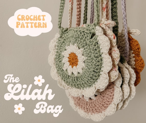 The ORIGINAL Lilah bag - toddler daisy bag crochet PATTERN ONLY