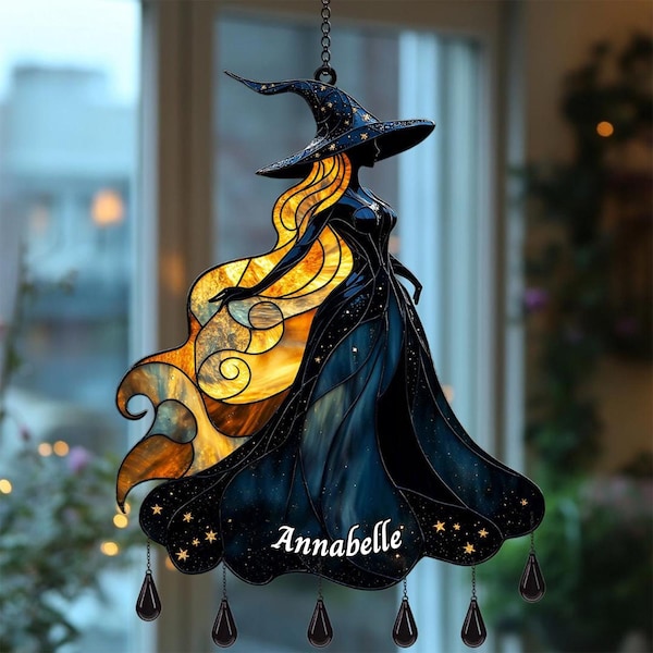 2D Galaxy Hexe Sonnenfänger - Acryl Faux Bunt Glas Fensterschmuck
