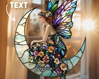 Butterfly Fairy 2D FLAT Suncatcher, Acrylic Window Ornament, Spring Decor