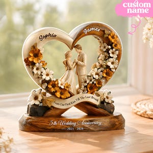 Regalo personalizado para el 50 aniversario de bodas de la pareja, decoración personalizada de corazón infinito, recuerdo de aniversario de oro para los padres.