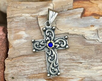 Cross Pendant with Stone