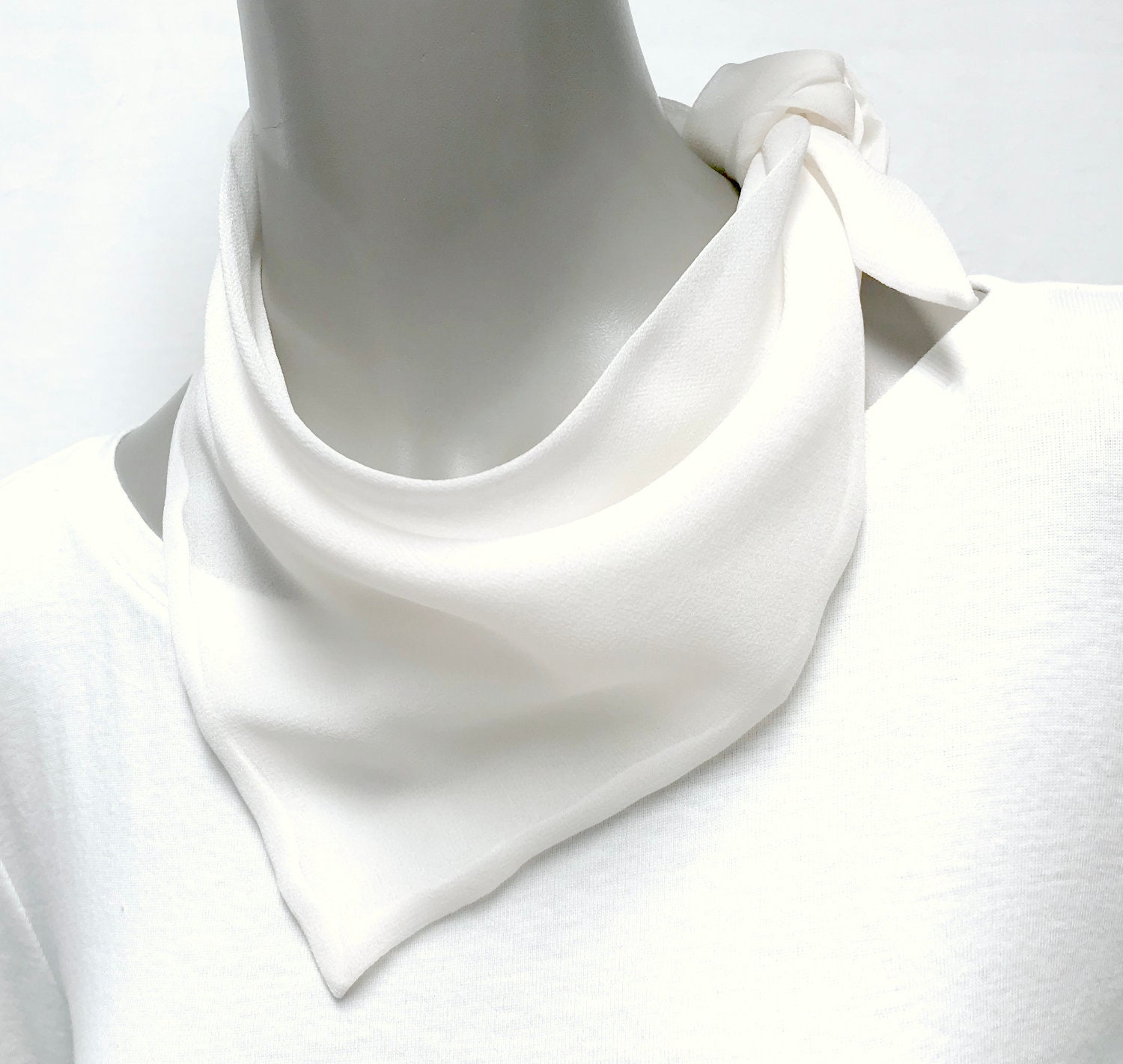 Black Silk Neck Scarf Triangular Kerchief Red Headband Small Etsy