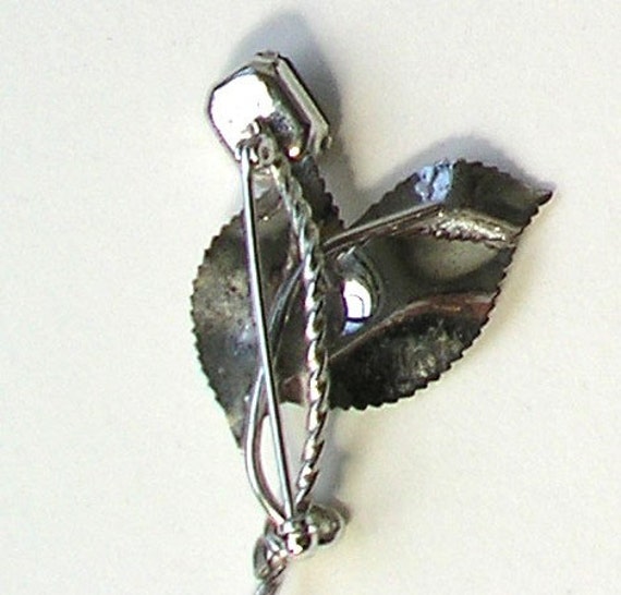 Vintage Sterling Silver Mod Retro Brooch Earrings… - image 6