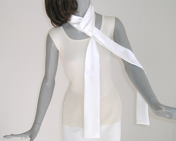 Thin hotsell white scarf
