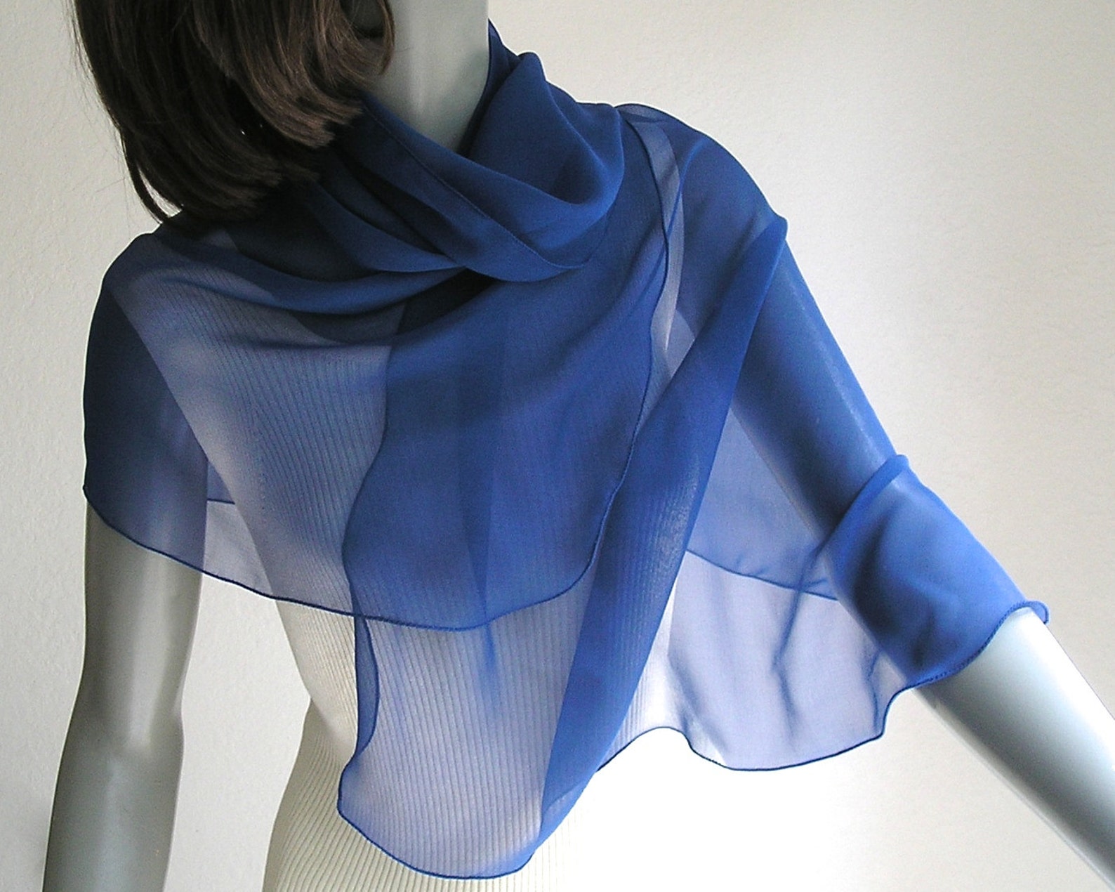 blue chiffon wrap