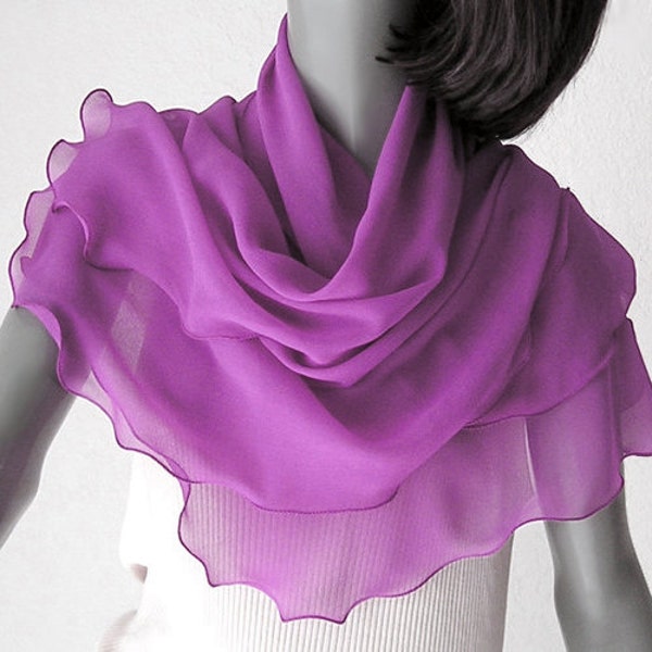 Pink Silk Shawl, Magenta Wrap Scarf, Fuchsia Silk Wrap, One of a Kind Hand Dyed, Petite S M, Artinsilk