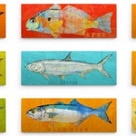 Coastal Decor Saltwater Fish Art Block Fishing Gifts For Etsy