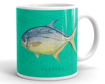 Fishing Gift, for Fisherman, Gift for Dad Fishing, Gift Mug for Him, Husband Gift, Fish Mug, Pompano Mug, Fish Gift for Him