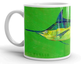 Fishing Gifts for Men, Mug for Him, Husband Gift, Fish Mug, Blue Marlin Mug, Fishing Gift, for Fisherman Gift, Fish Gift for Him