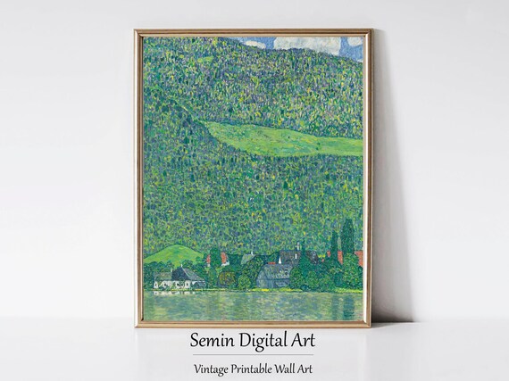 Gustav Klimt Litzlberg Am Attersee Painting: Vintage Landscape Art