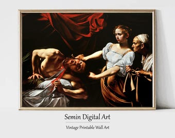 Caravaggio Judith Beheading Holofernes Print: Baroque Renaissance Art (Digital Download)