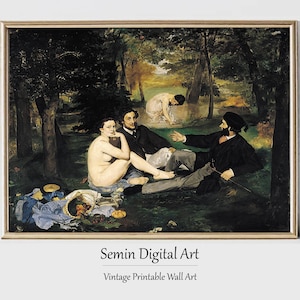 Edouard Manet &quot;Luncheon on the Grass&quot; Vintage Garden Print (Digital Art)