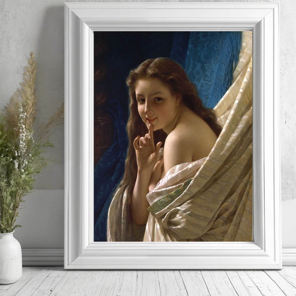 Portrait of a Young Woman Painting, Pierre Auguste Cot, Printable Wall Art Decor, Famous Print, Classic Fine Art Poster, Instant Download