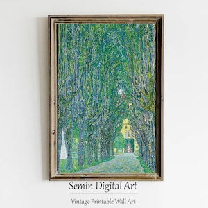 Klimt Avenue in the Park Painting: Vintage Landscape Art (Digital Download)