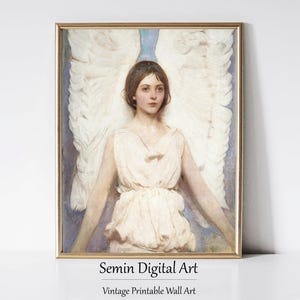Angel by Abbott Handerson Thayer , Printable Poster, Art Print, Instant Download , Victorian Painting Print Light Academia, Wall Art