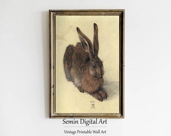 Albrecht Dürer Young Hare Print: Vintage Rabbit Painting (Instant Download)