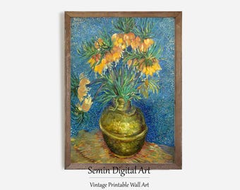 Van Gogh Flower Still Life: Imperial Fritillaries in Copper Vase