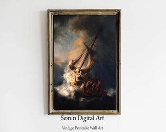 Rembrandt - Storm on the Sea of Galilee - Baroque Seascape Print (Digital Download)