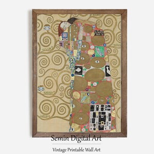 Gustav Klimts Umarmung Druck: Vintage Liebe Wandkunst (Digitaler Download)