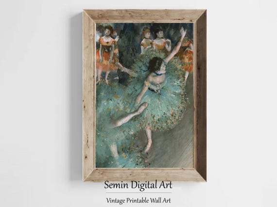 エドガー・ドガ「緑の踊り子」版画：印象派バレリーナアート（デジタル