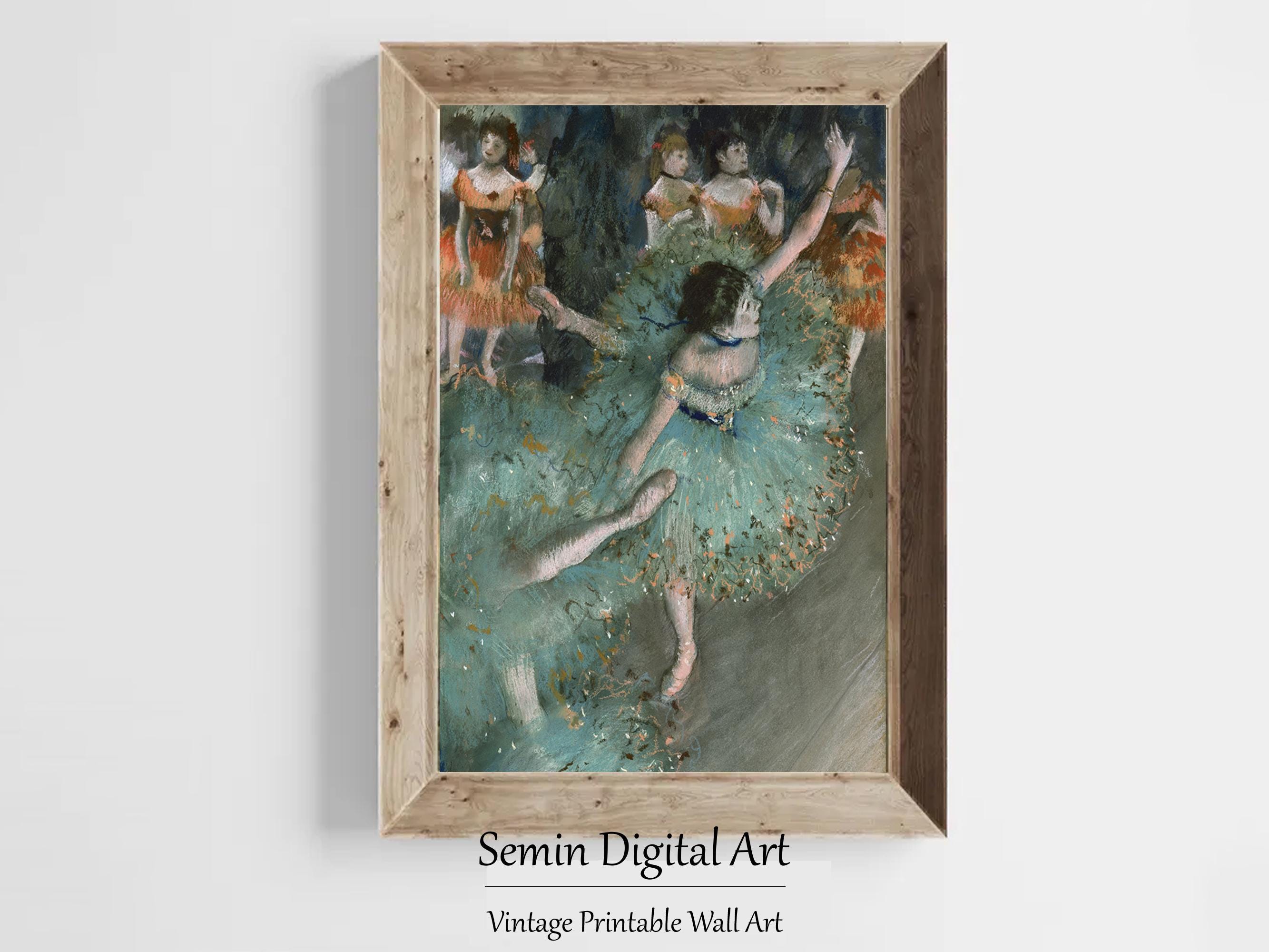 エドガー・ドガ「緑の踊り子」版画：印象派バレリーナアート（デジタル