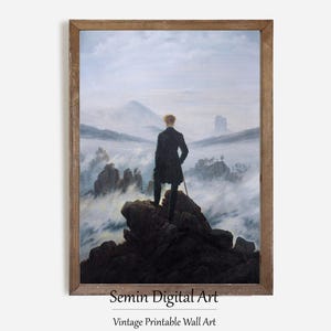 Wanderer Above the Sea of Fog Print: Caspar David Friedrich Famous Painting (Digital Download)