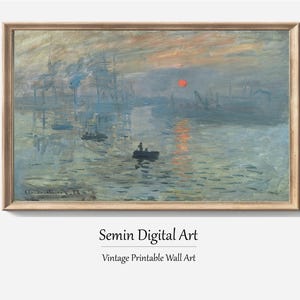 Impression Sunrise Painting, Claude Monet, Printable Wall Art Decor, Famous Landscape Print, Exhibition Classic Fine Art, Instant Download