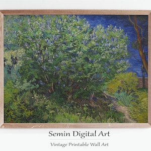 Van Gogh Lilac Bush Print: Botanical Garden Painting (Digital Download)