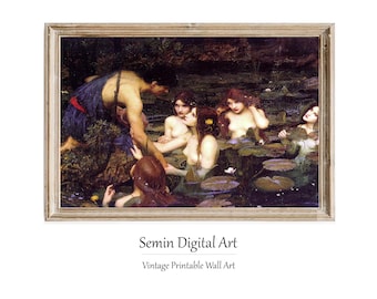 Hylas and the Nymphs Art Print: Pre-Raphaelite Fantasy Portrait (Digital Download)