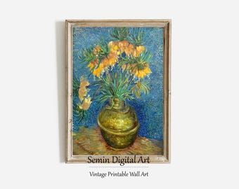 Van Gogh Flower Still Life: Imperial Fritillaries in Copper Vase