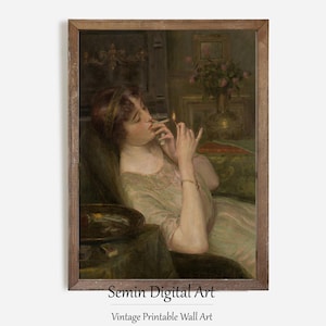 Auguste Leveque Woman Portrait Art Print: Vintage Oil Painting (Digital Gift)