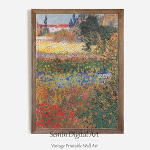 Van Gogh Flowering Garden in Arles Print: Impressionist Floral Landscape (Digital Download)