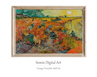 Van Gogh 'Red Vineyard' Print: Vintage Landscape Painting (Digital Download)