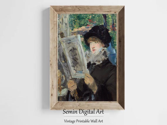 Edouard Manet Woman Reading, Vintage Impressionist Portrait