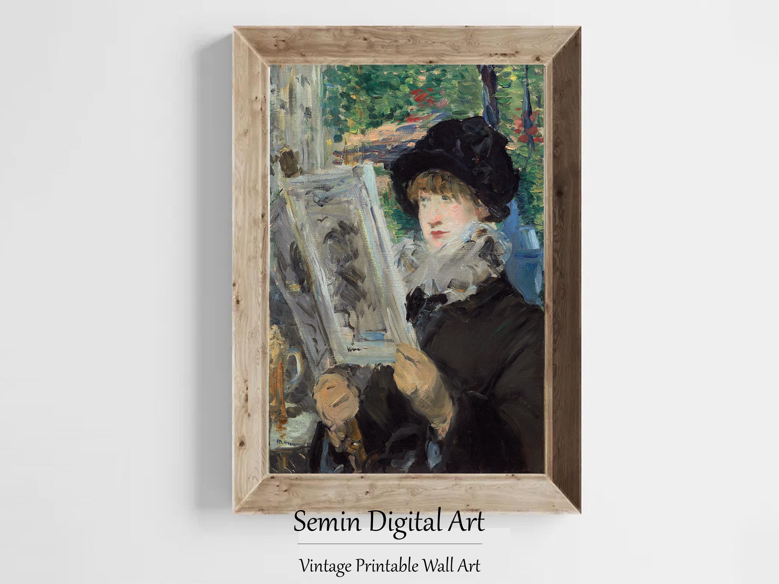 Edouard Manet Woman Reading, Vintage Impressionist Portrait